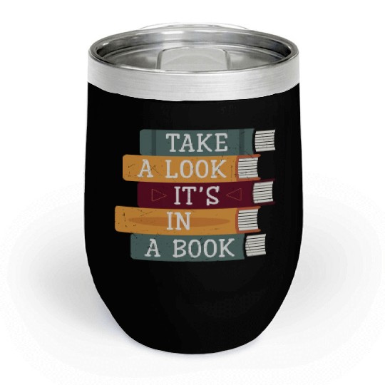 Take A Look It's A Book Retro Rainbow Reading Chill Wine Tumblers