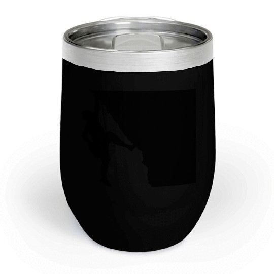 Rock climbing mountaineering silhouette Chill Wine Tumblers