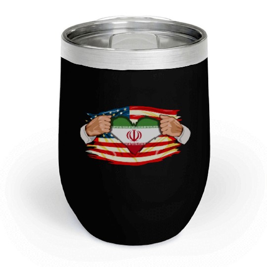Persians Who Live in America Iran Flag Chill Wine Tumblers