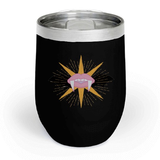 BACK TO SCHOOL HALLOWEN DESIGN SHINING VAMPIRE Chill Wine Tumblers