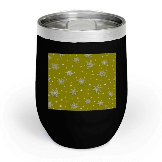 Yellow Snowflakes Pattern Chill Wine Tumblers