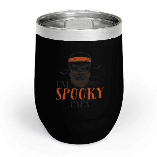 One Spooky Papa Creepy Halloween Costume Party Chill Wine Tumblers