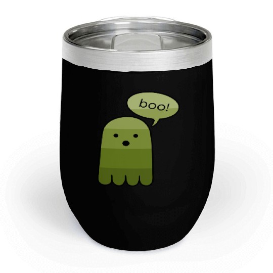 Army Green Boo Ghost Halloween Chill Wine Tumblers