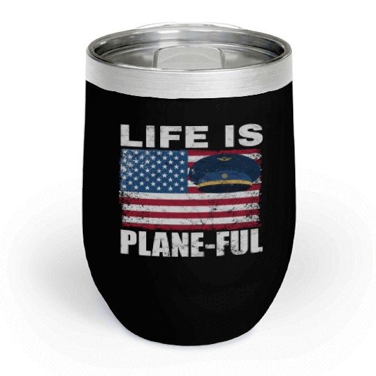 Airline Pilot Aviation Themed Pun For a Corporate Chill Wine Tumblers