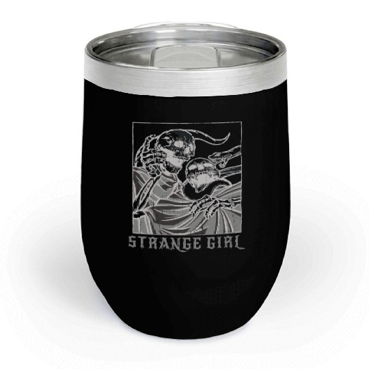 Skeleton Bones Tarot Card Occult Strange Gothic Chill Wine Tumblers