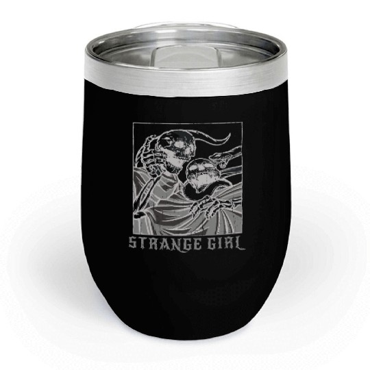 Skeleton Bones Tarot Card Occult Strange Gothic Chill Wine Tumblers