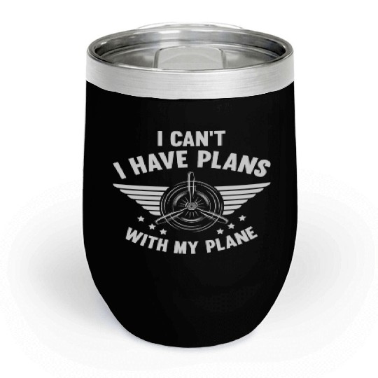 Airline Pilot Aircraft Pilot Plans With My Plane Chill Wine Tumblers