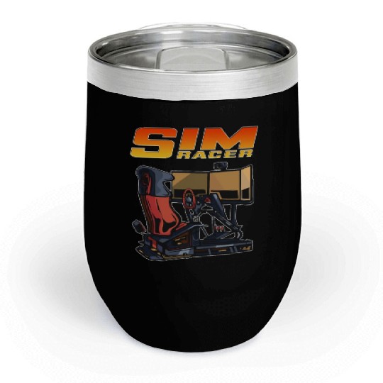Sim Racer Driving Simulator Gamer Driver Simulator Chill Wine Tumblers