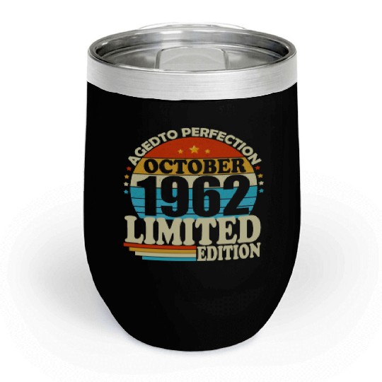 October 1962 Vintage Retro Birthday Gift Chill Wine Tumblers