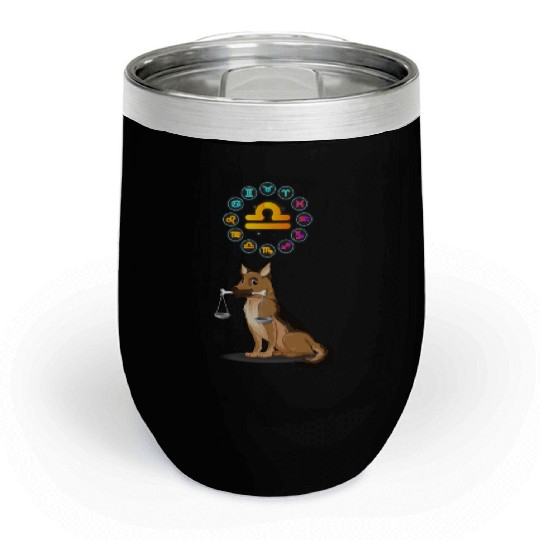 Funny Dog Lover Horoscope Libra Zodiac Sign Cool Chill Wine Tumblers