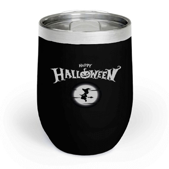 Happy Halloween, little witch on ballet Chill Wine Tumblers
