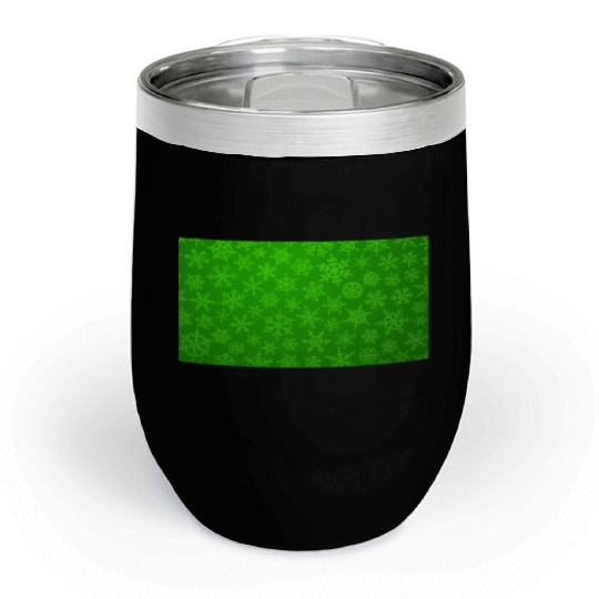 Green Snowflakes Christmas Pattern Chill Wine Tumblers