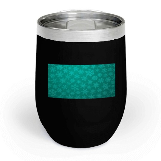 Teal Snowflakes Christmas Pattern Chill Wine Tumblers