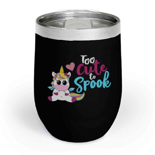 Bat Unicorn - Too cute to spook Chill Wine Tumblers