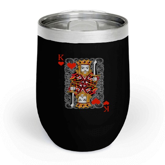 King of Hearts Blackjack Cards Poker 21 K Couple M Chill Wine Tumblers