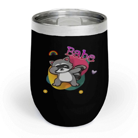 baby raccoon Chill Wine Tumblers