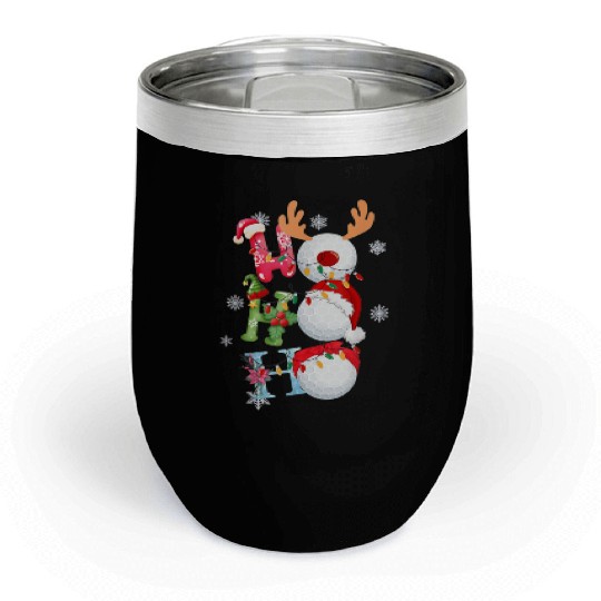 Funny Christmas Ho Ho Ho Santa Reindeer Golf Chill Wine Tumblers