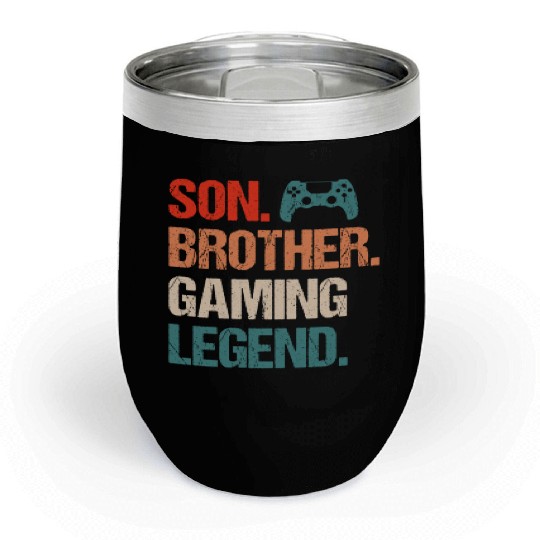 Son brother gaming legend gamer gift boy Chill Wine Tumblers