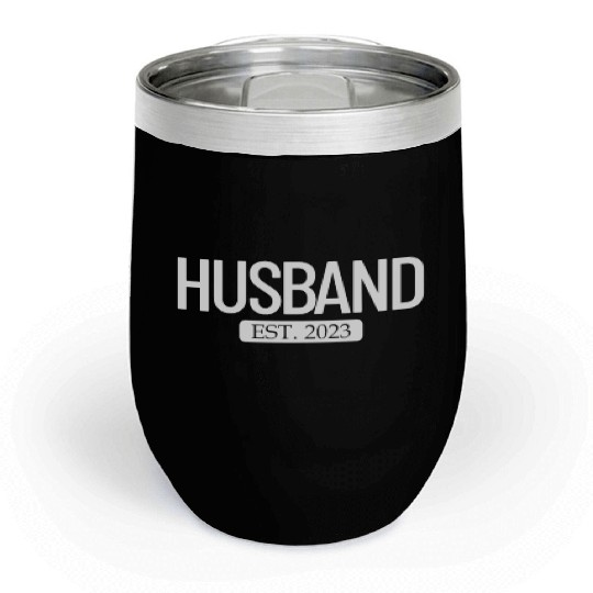 Husband Est. 2023 Matching Couple Newlywed Married Chill Wine Tumblers
