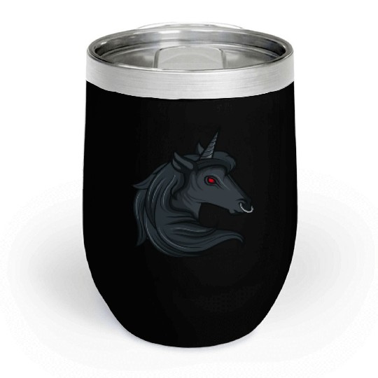 Goth Unicorn Zombie Gothic Occult Halloween Chill Wine Tumblers
