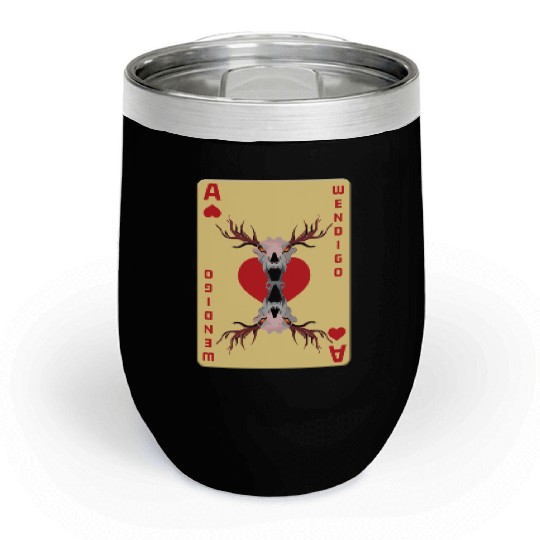 Folk Creature Card Wendigo Halloween Cryptid Chill Wine Tumblers