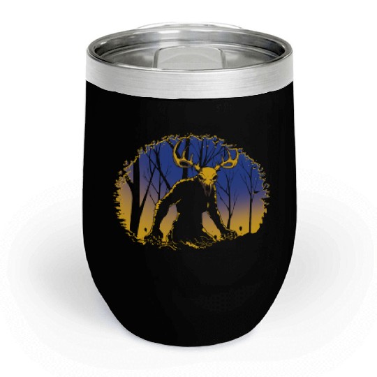 Wendigo Folk Creature Forest Cryptid Halloween Chill Wine Tumblers