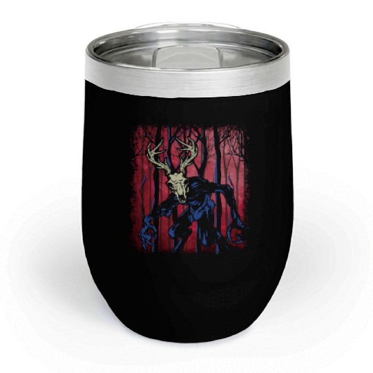 Wendigo Folk Creature Forest Halloween Cryptid Chill Wine Tumblers