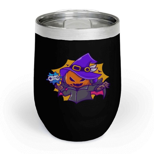 Gamer witches pumpkin vampire - halloween Chill Wine Tumblers