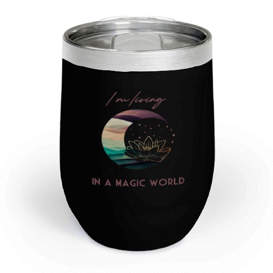 Magic Spiritual Desert Moon Water Lily Chill Wine Tumblers