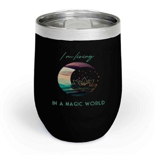 Magic Spiritual Desert Moon Water Lily Chill Wine Tumblers
