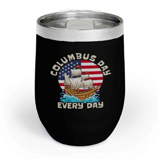 Columbus Day 1492 Chill Wine Tumblers