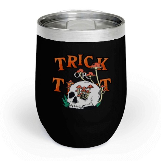 Trick or Treat People With Kindness Skeleton Hallo Chill Wine Tumblers