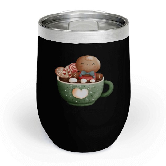 Christmas Gingerbread Graphic Chill Wine Tumblers