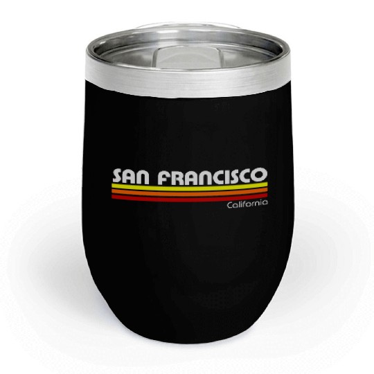 San Francisco California Retro Chill Wine Tumblers