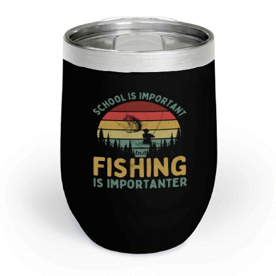 Fishing School Youth Boys Lover Teen Kids Gift Chill Wine Tumblers