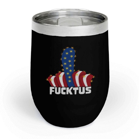 4th of July Vote Cactus Patriotic American Fucktus Chill Wine Tumblers