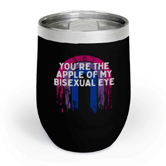 The Apple of my Bisexual Eye Bi Couples Bi Pride Chill Wine Tumblers