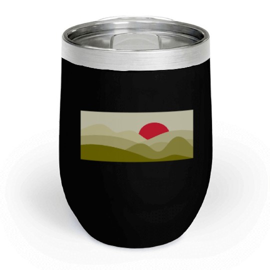 Minimalist Sun Olive Green Chill Wine Tumblers