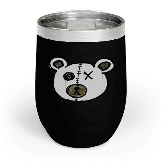 Horror Teddy Chill Wine Tumblers