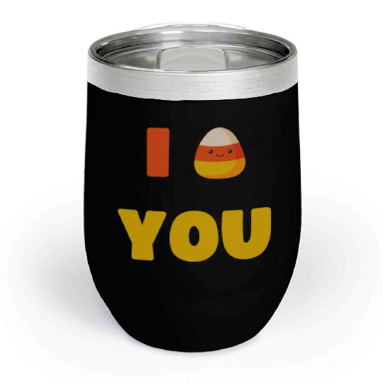 CUTE HALLOWEEN LAZY COSTUME I CANDY CORN YOU Chill Wine Tumblers