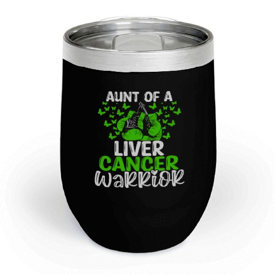 Liver Cancer Awareness Aunt Nephew Niece Chill Wine Tumblers