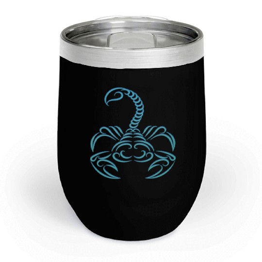 Scorpio Zodiac Water Sign Scorpion Logo Chill Wine Tumblers