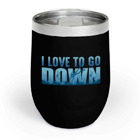 I Love to go Scuba Diving Diver Dad Boyfriend Gift Chill Wine Tumblers