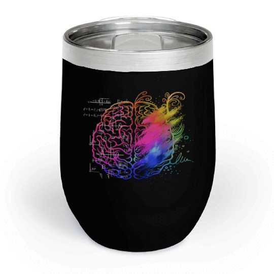 Art Teacher Brain, Math Teacher Chill Wine Tumblers