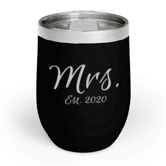 Matching Script Mr & Mrs Bridal Bride Mrs Est 2020 Chill Wine Tumblers