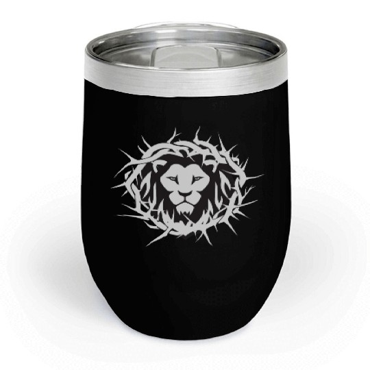 Lion of Judah With A Crown of Thorns Christian Chill Wine Tumblers