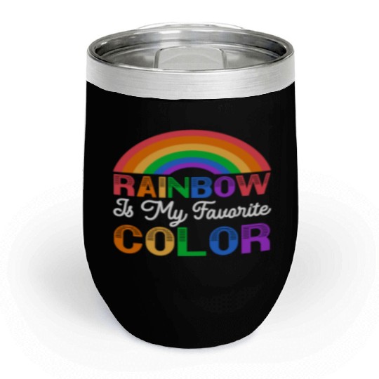 Rainbow Is My Favorite Color Pride Month Chill Wine Tumblers