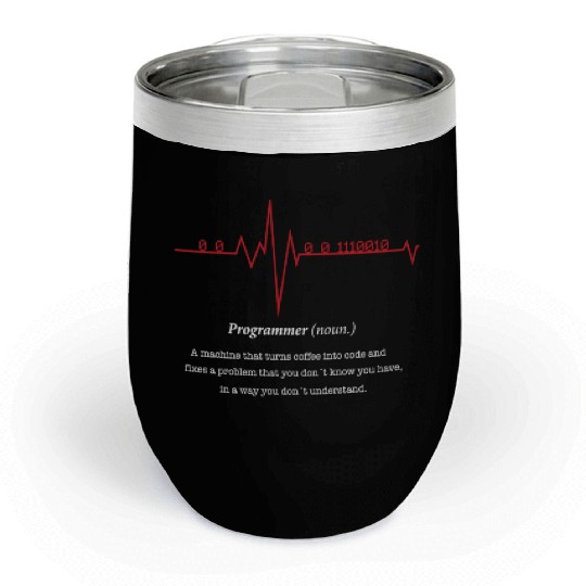 Programmer Heartbeat Chill Wine Tumblers