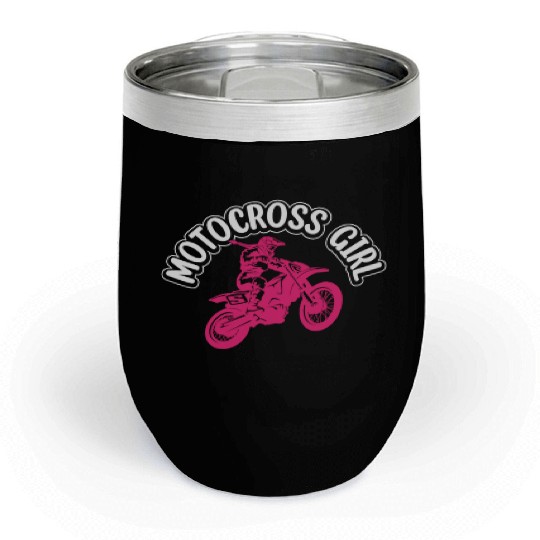 Dirtbike Girl Supercross Girl Off-road Enduro Moto Chill Wine Tumblers
