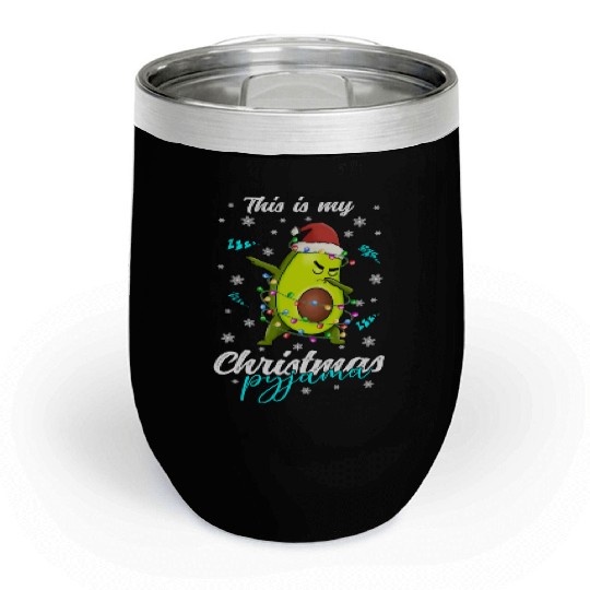 Winter Christmas Pyjama Avocado Chill Wine Tumblers